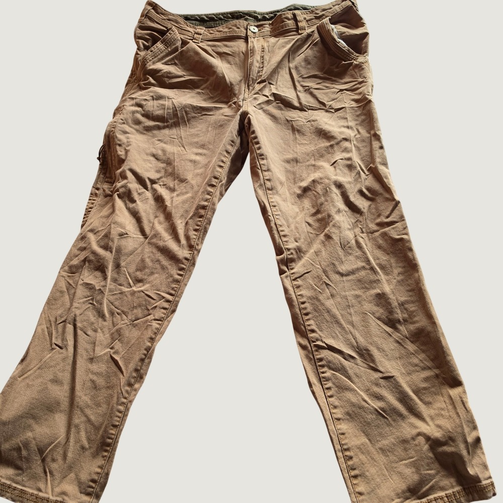Legendary Outfitters Mens Tan Canvas Work Pants Stretch 38x30 Lot 45005